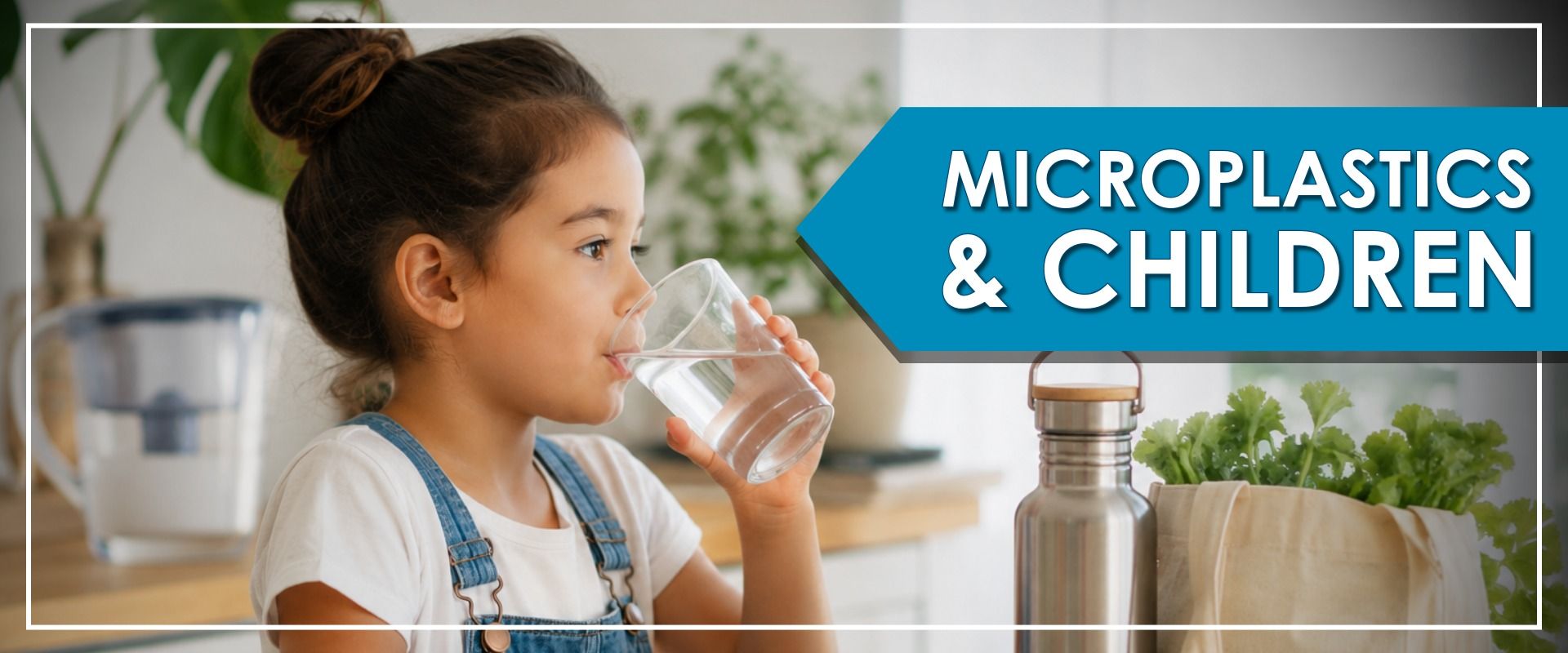 Child Drinking Water With Microplastics