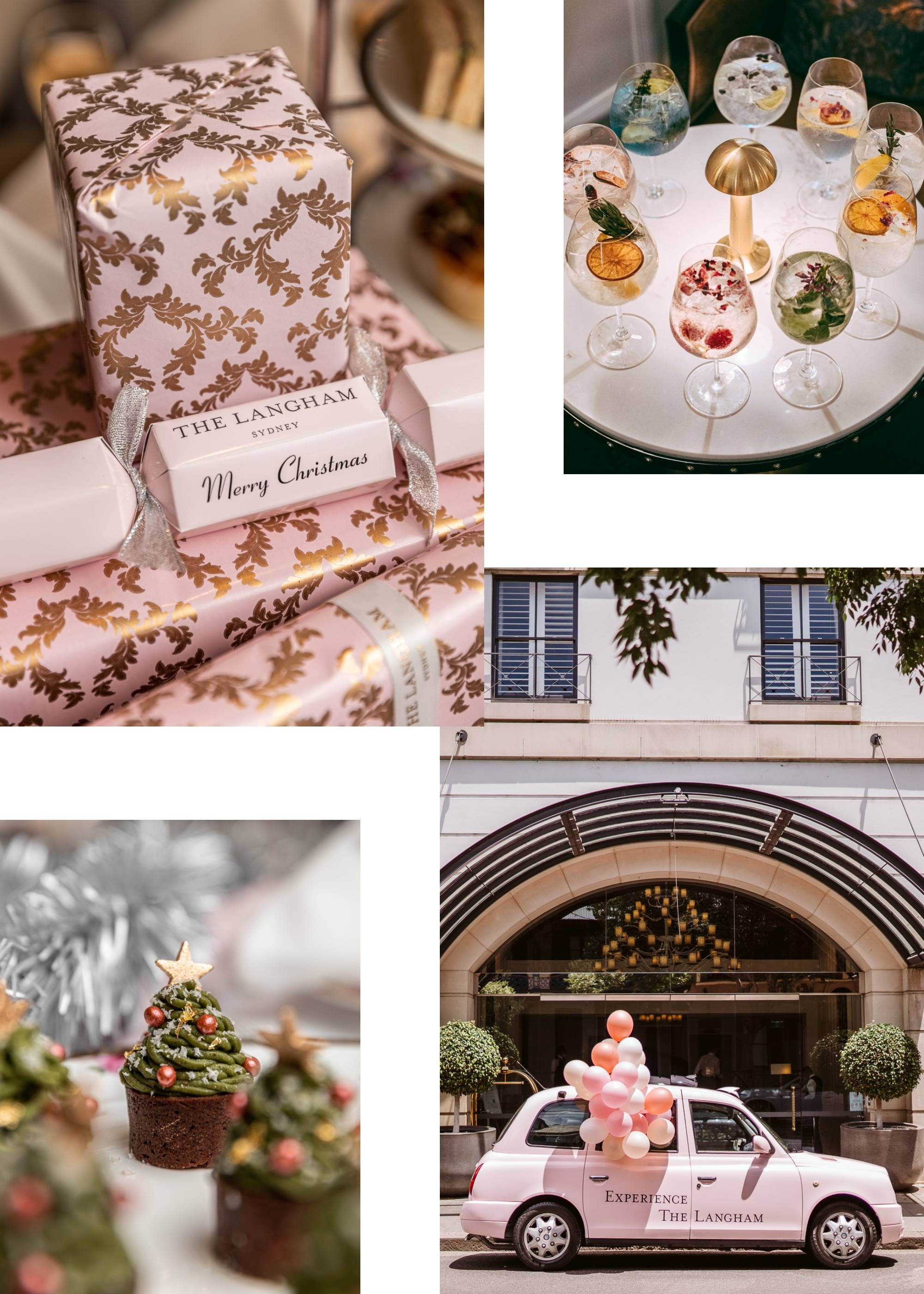 The Langham Sydney Images | Bon Bona, Cocktails, Christmas cupcake and pink car with balloons