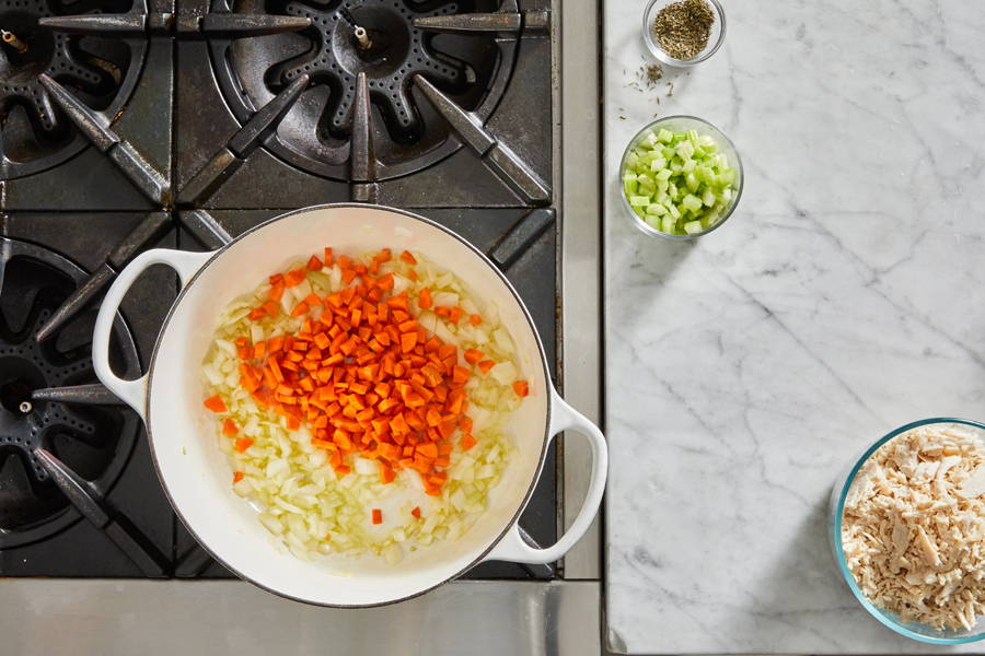 Carrot added to the pot