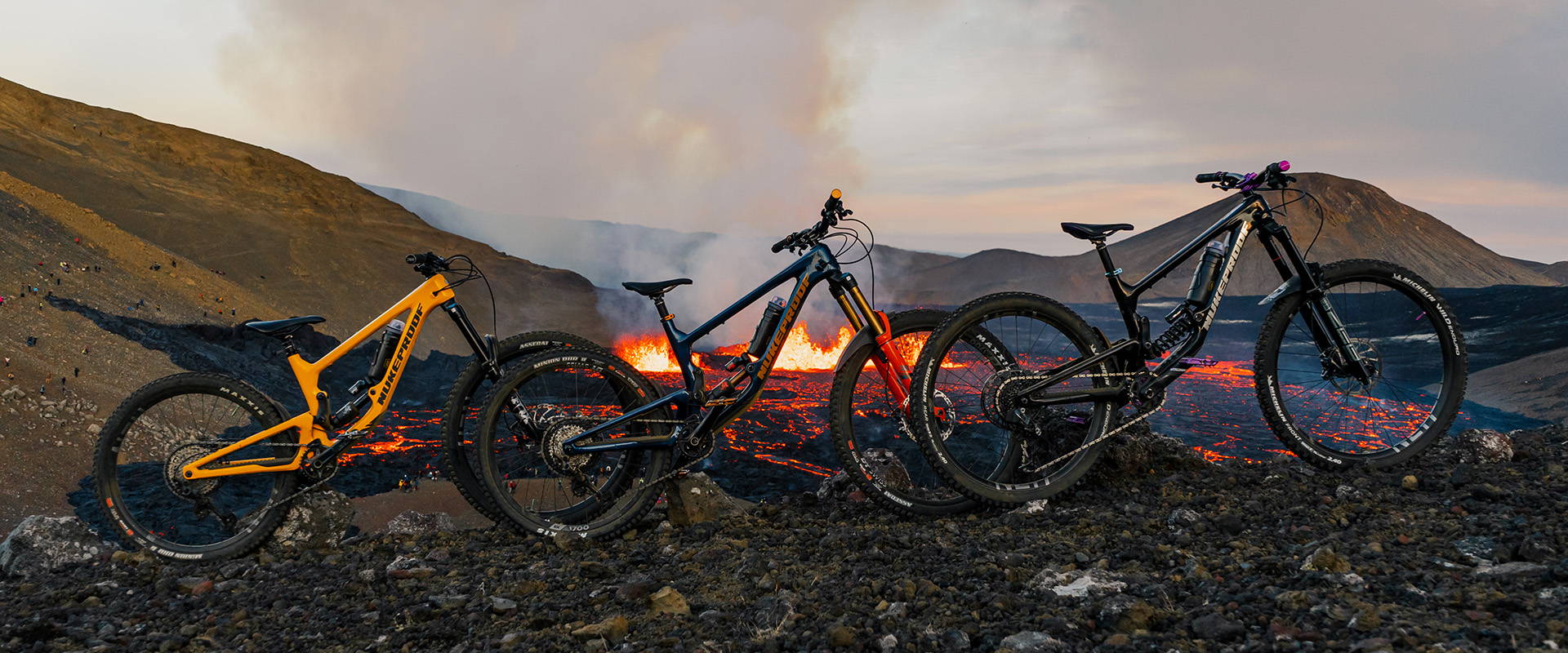 The Nukeproof Giga lineup in Iceland