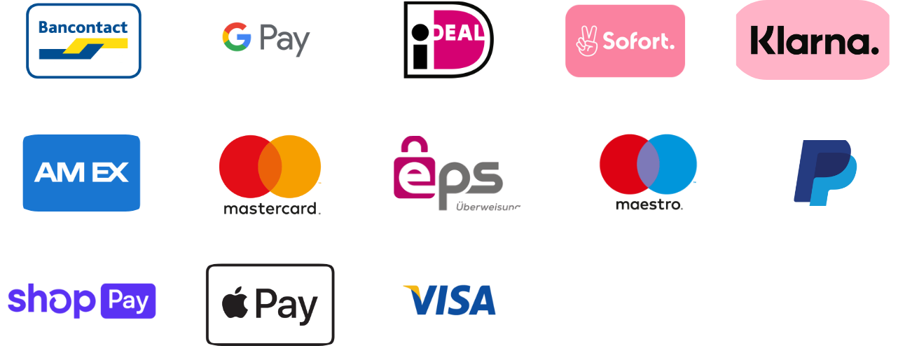 Logos von Anbietern der Zahlungsmöglichkeiten von Glas Star