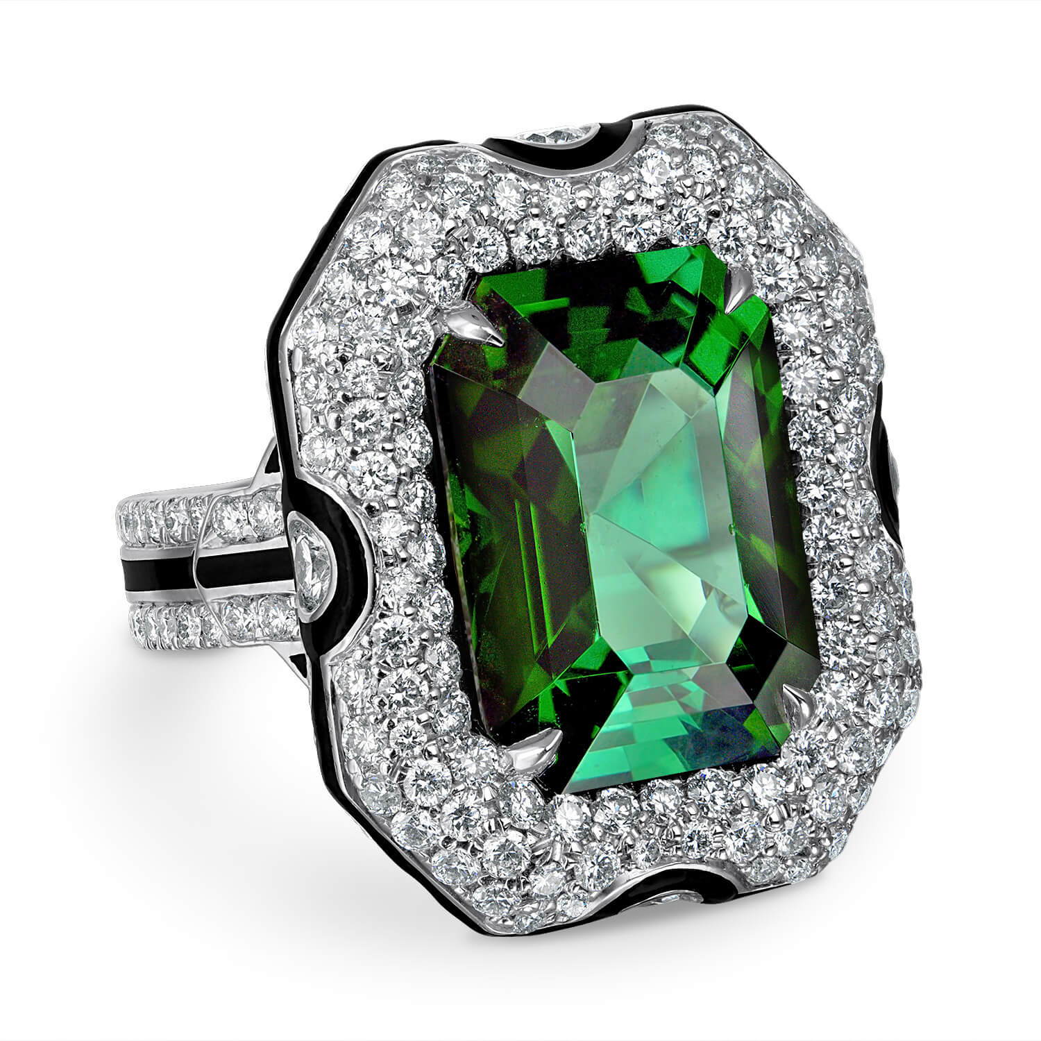 custom green tourmaline ring