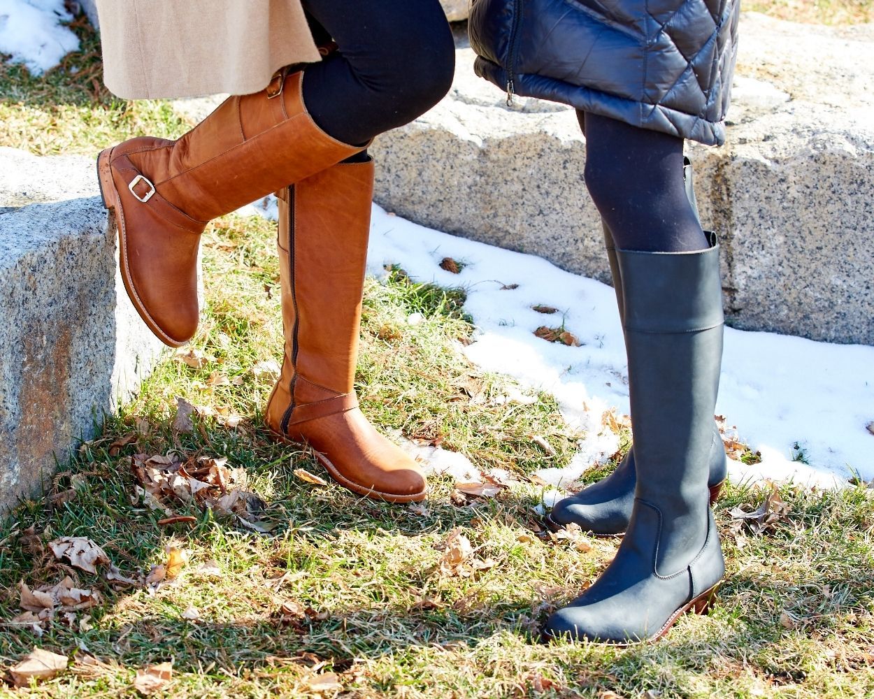 Close-up view of premium full-grain and nubuck leather options used to craft custom made-to-order boots.
