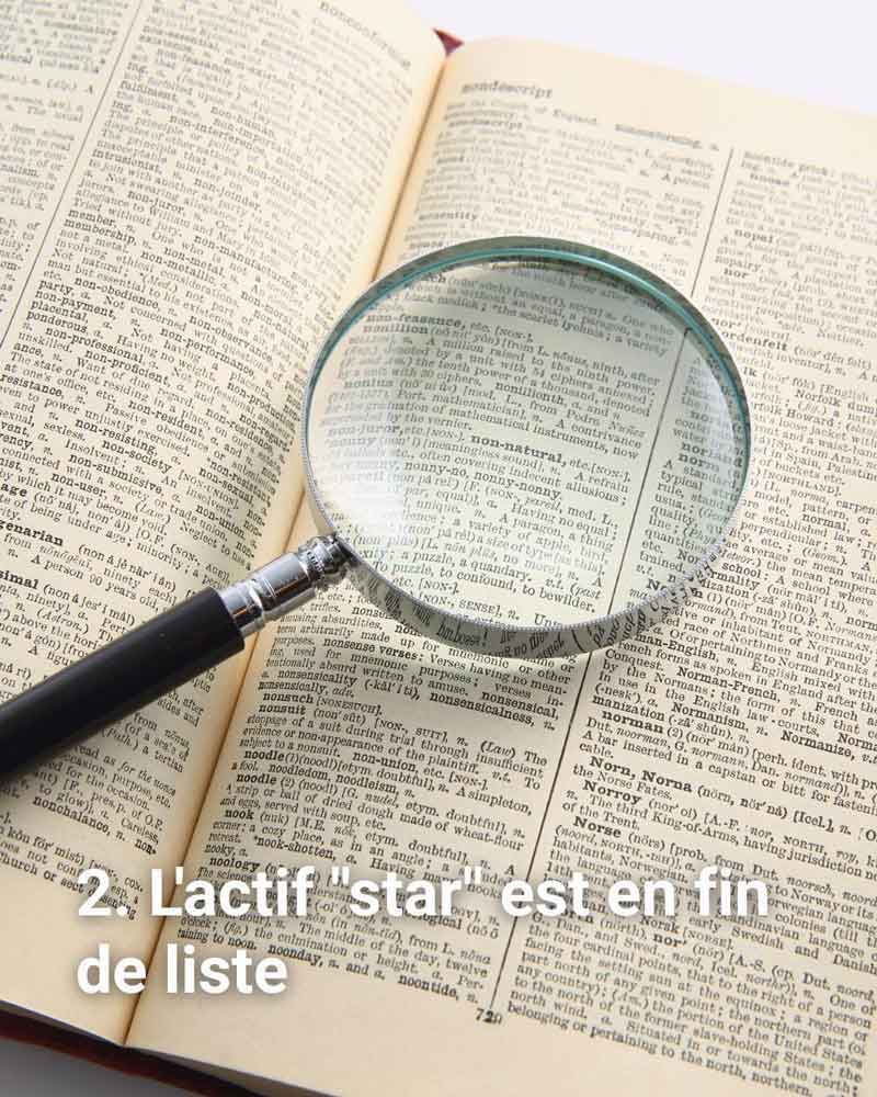 L'actif star est en fin de liste INCI