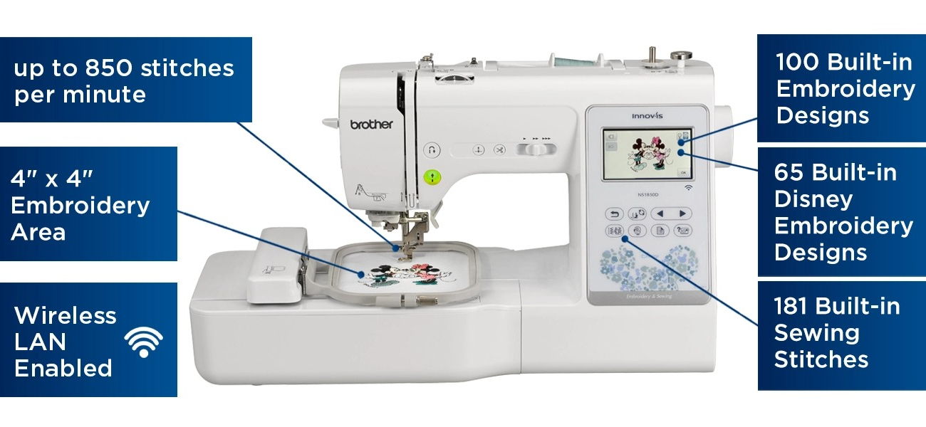 Brother NS1850D Sewing and Embroidery Machine Features