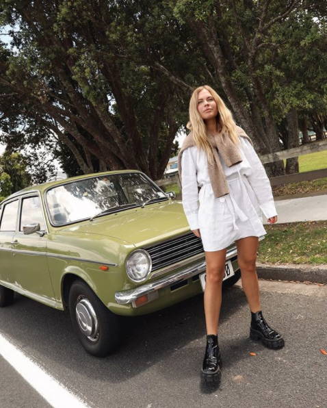 White short linen dress