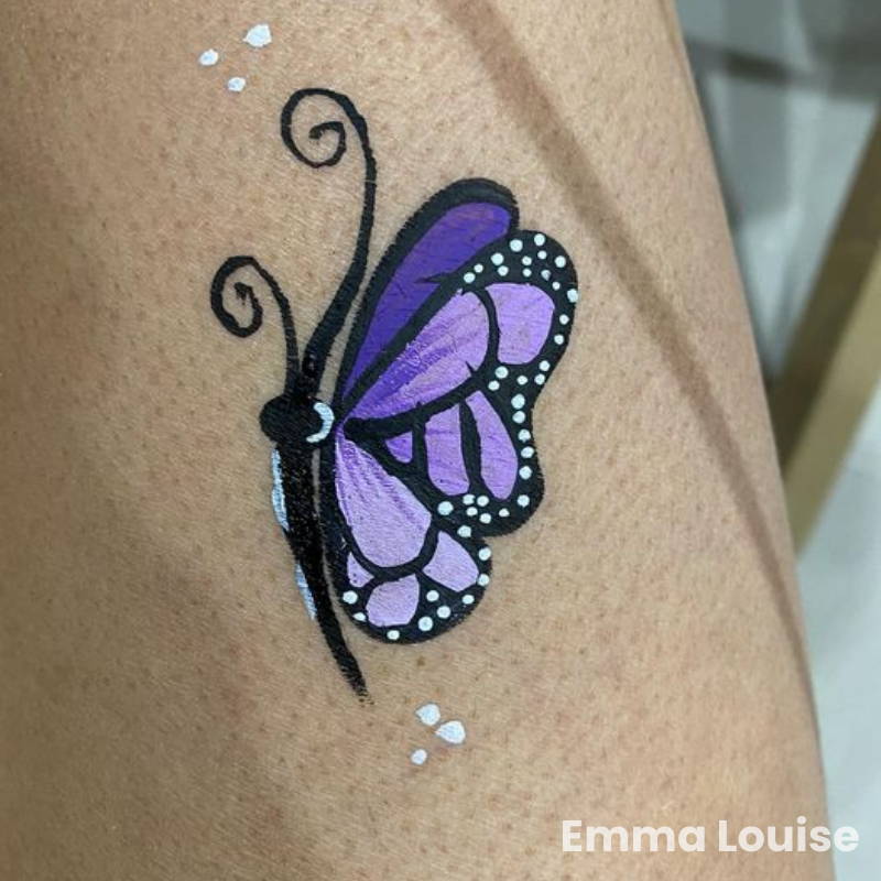 violet butterfly face paint easy