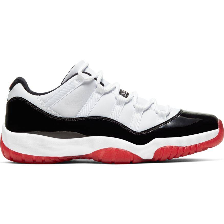 air jordan 11 low suede white university red