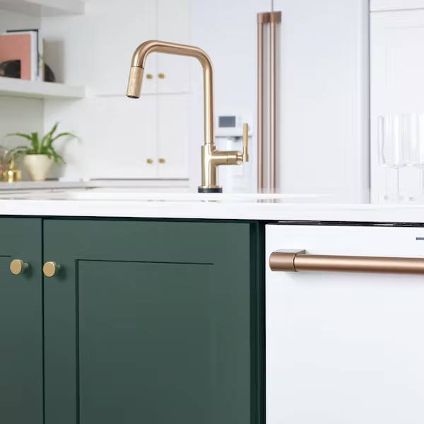 brushed bronze dishwasher bar with bronze cabinet pulls