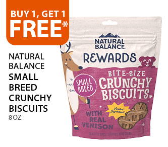 Buy 1, get 1 free Natural Balance Small Breed Crunchy Biscuits 8 oz