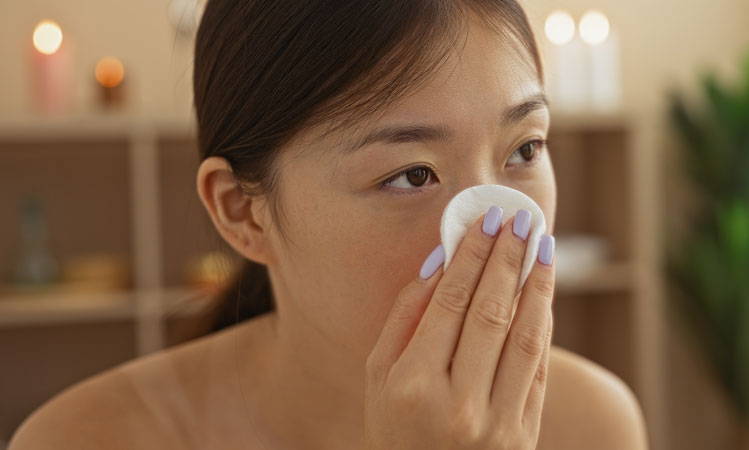 Woman cleansing face with Urban Retreat cleansers to protect skin microbiome from pollution