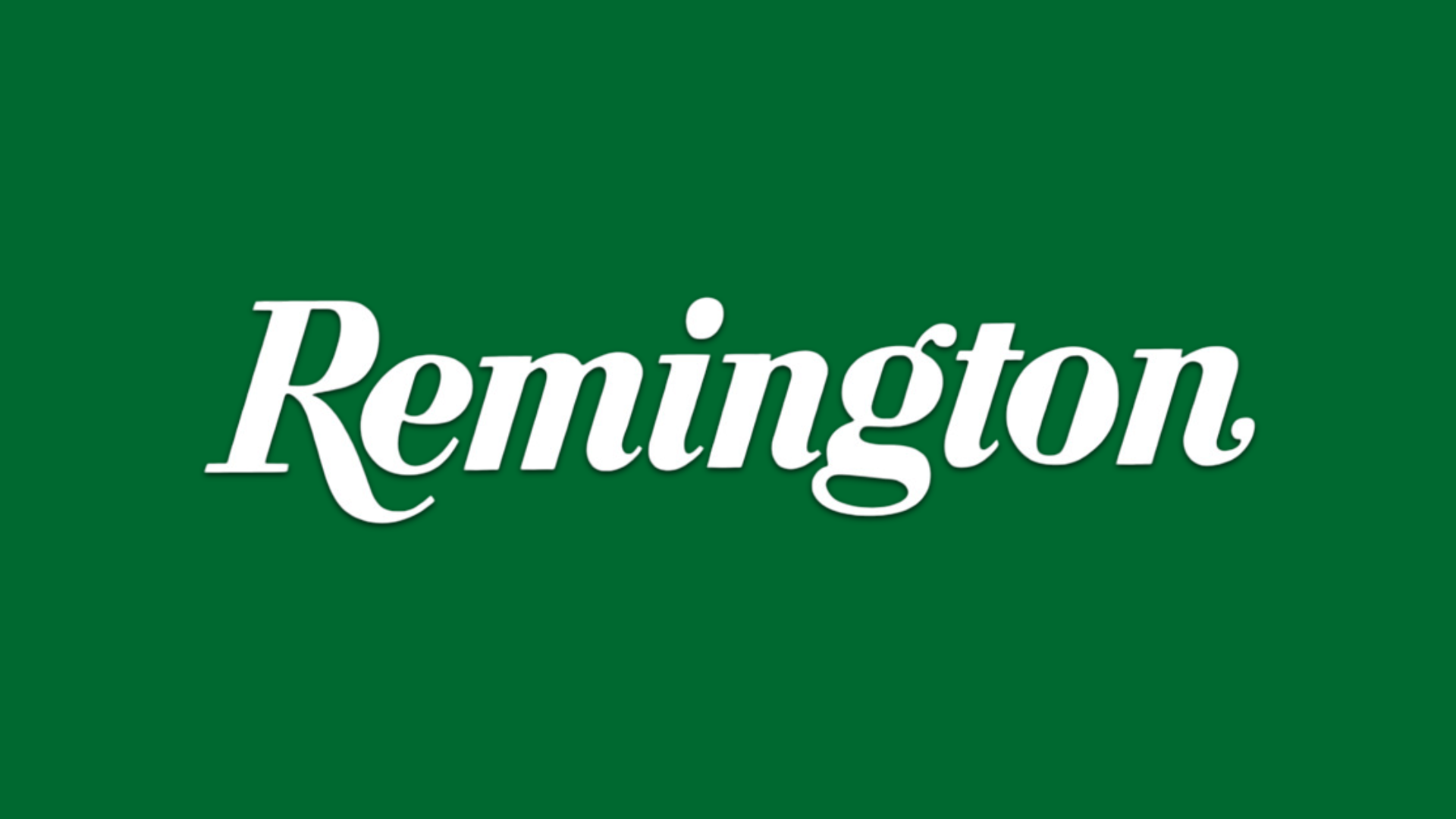 Logo of Remington on a green background.