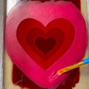 4 x 6 50 Pink Hearts with White Epoxy Around Hearts Item # 719 . 