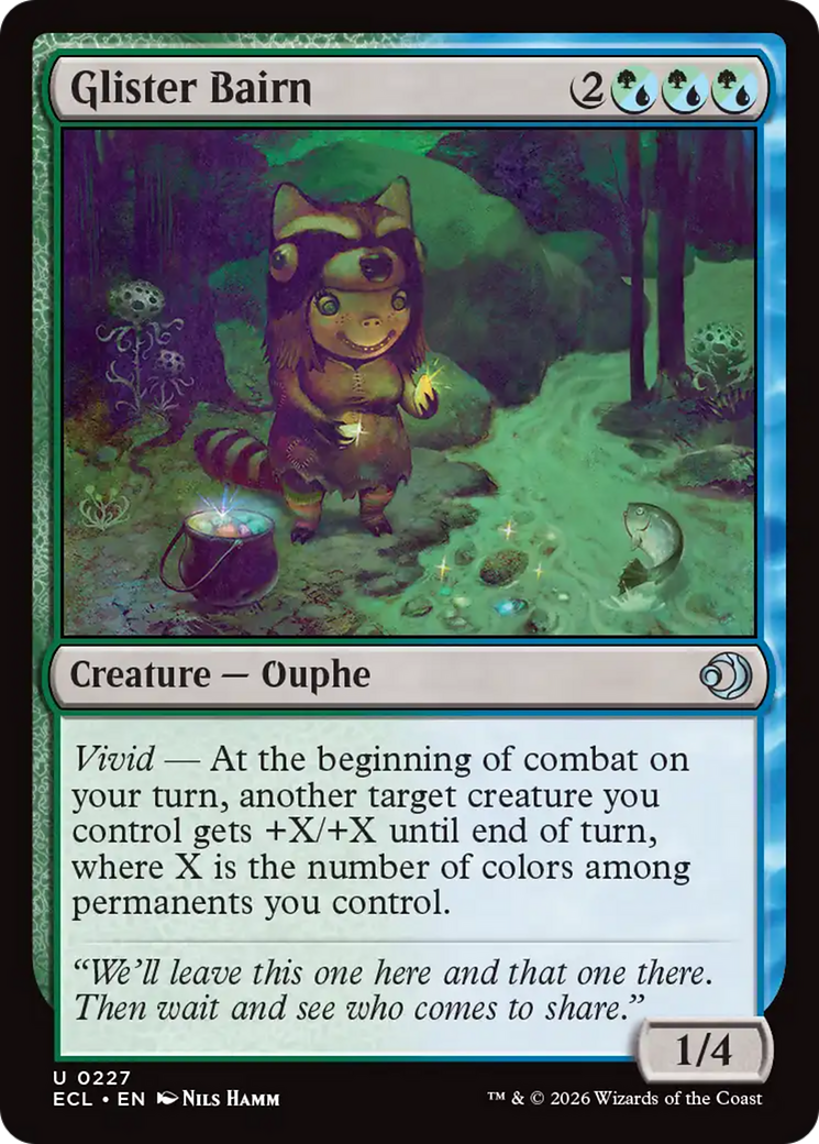 The card Glister Bairn from the MTG set Lorwyn Eclipsed.