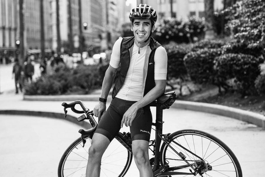 Hunt Brand Manager, Ken, smiling with his bike