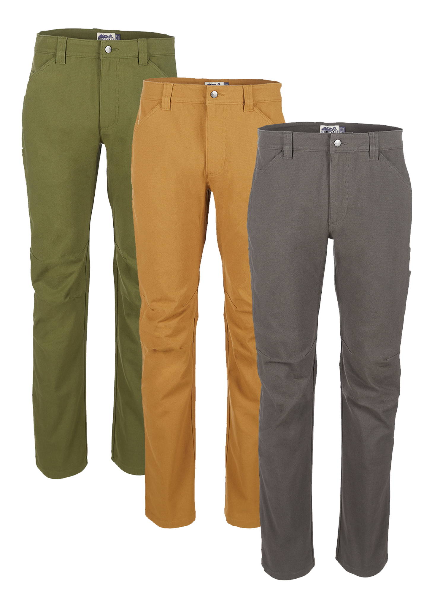 3 colors of Cast Iron Sierra Pants