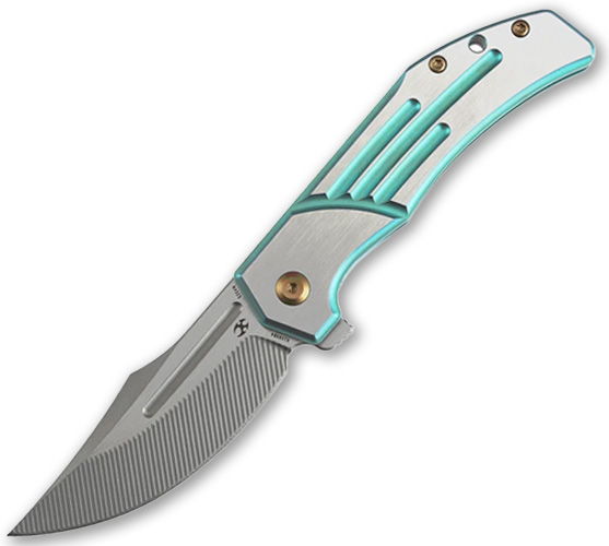 Kansept Orion Folding Knife in S35VN and Green Anodized Titanium