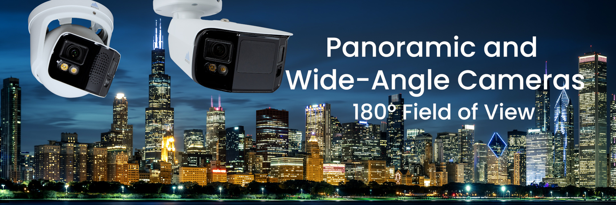 Panoramic 180° views for wide angle views