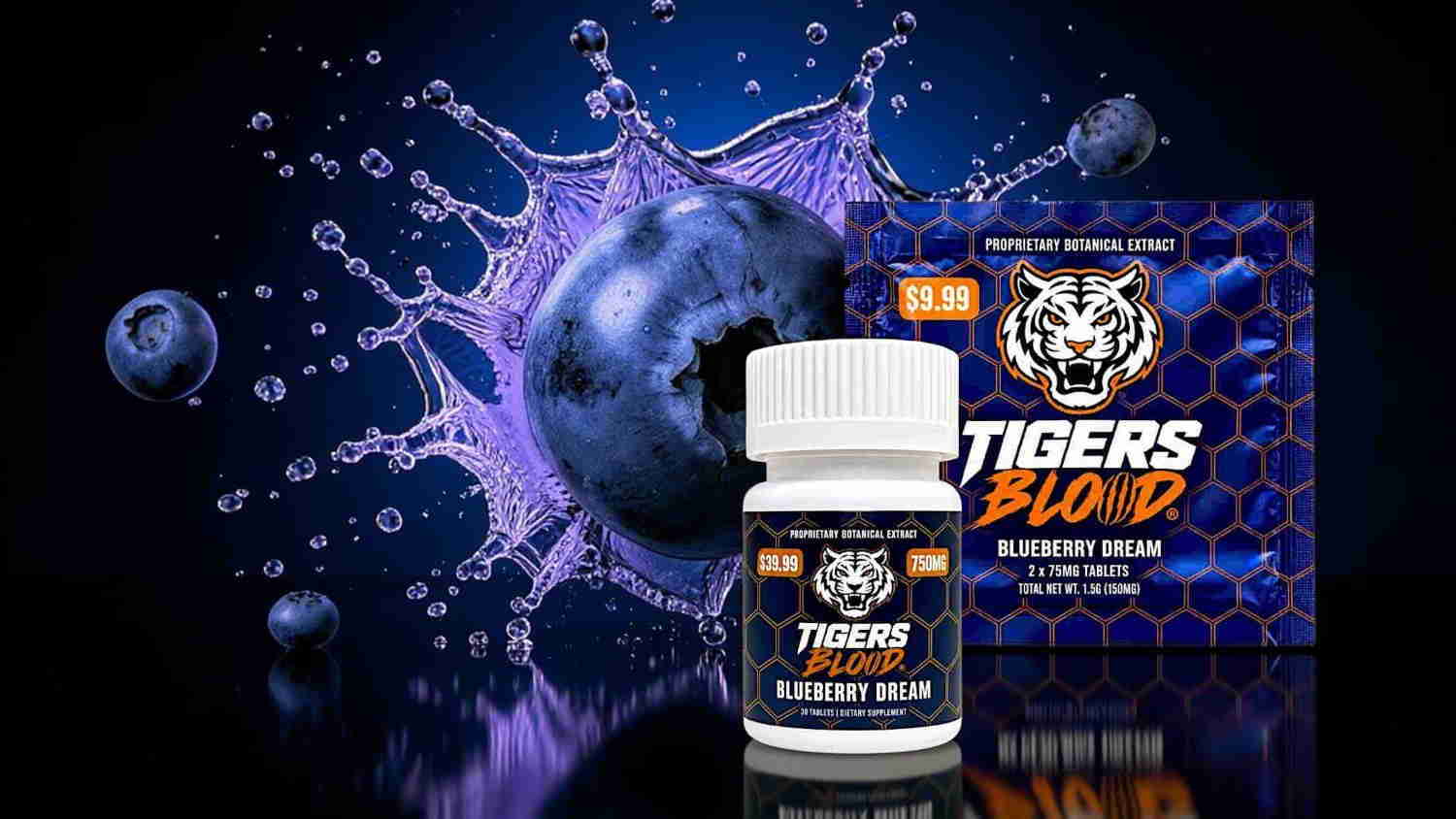 Bottle of dietary supplement with packaging and abstract background.