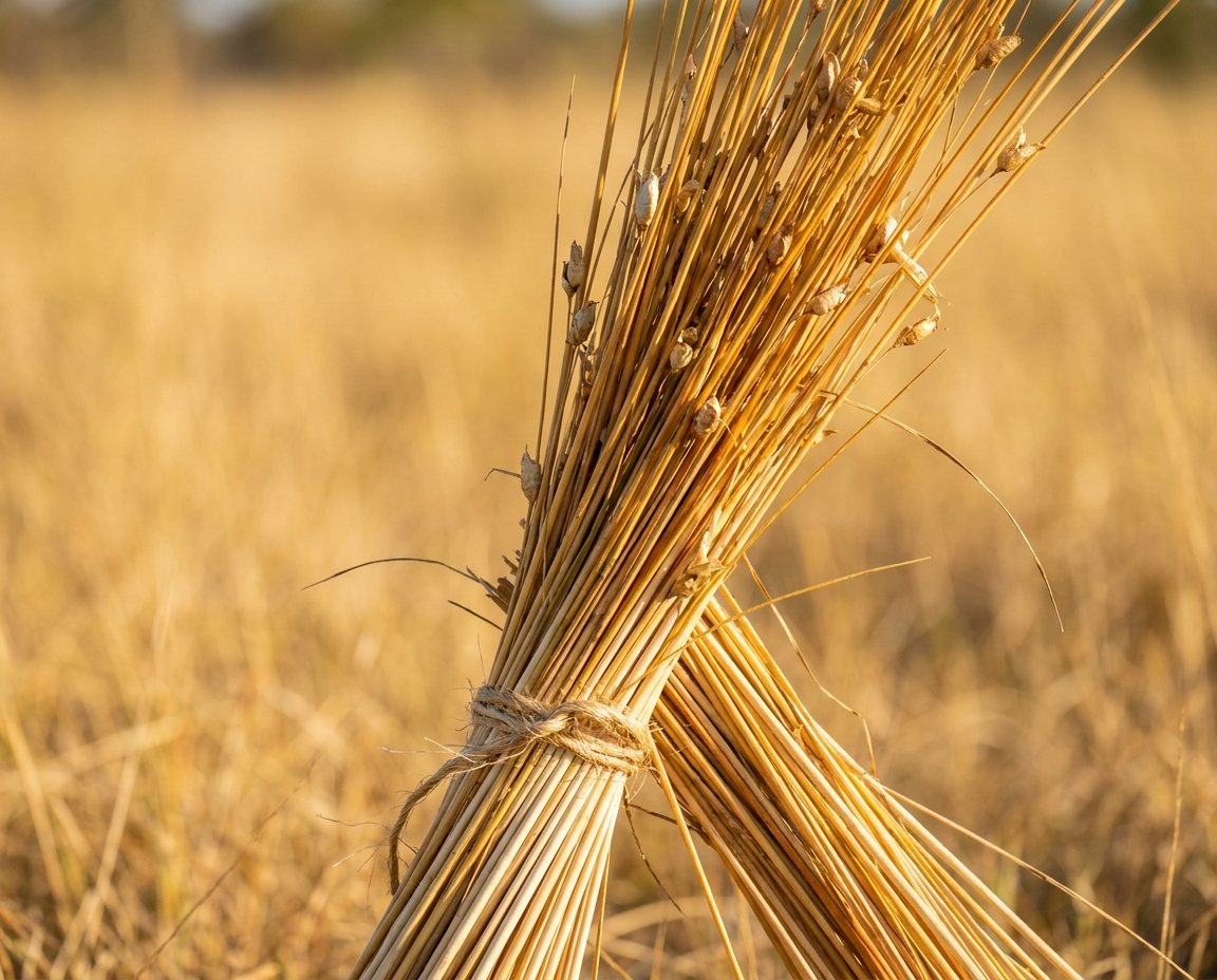 Golden Grass harvested by hand