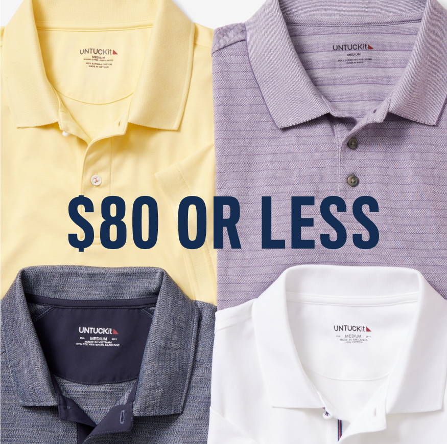 Collection of UNTUCKit polos. 
