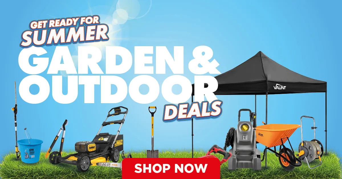 Summer garden and outdoor deals with various equipment and a tent. Shop now!