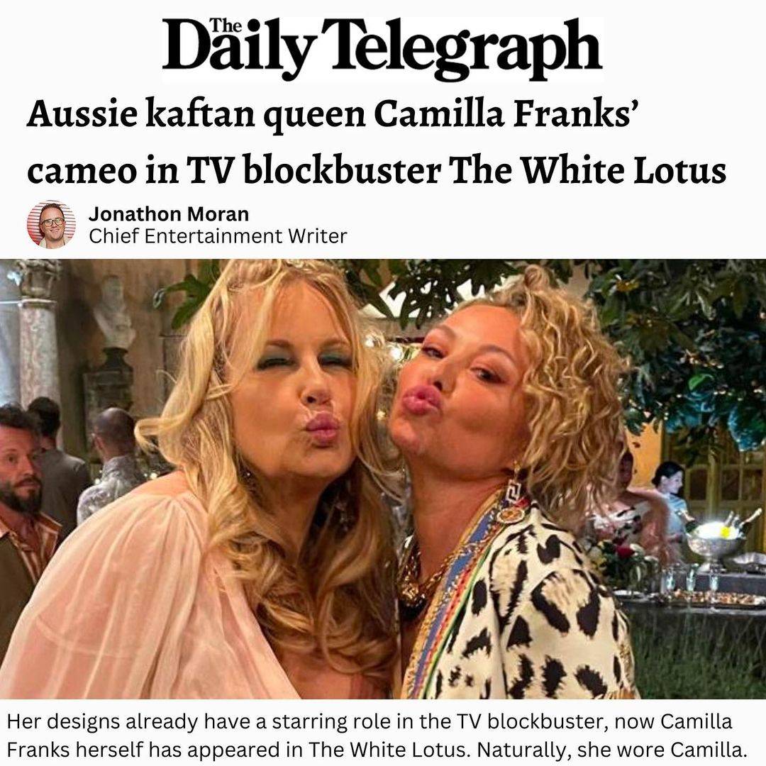 The Daily Telegraph covers Camilla Franks on the set of the White Lotus TV Show