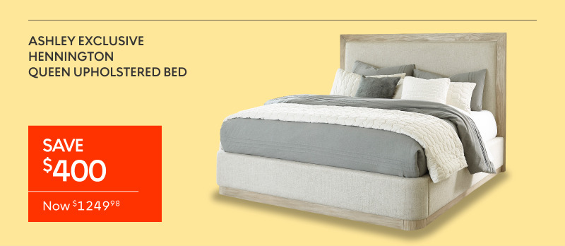 Ashley Exclusive Hennington Queen Upholstered Bed now $1249.98 save $400