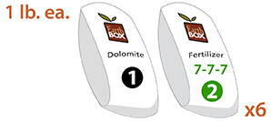 EarthBox Organic Dolomite and 7-7-7 Fertilizer