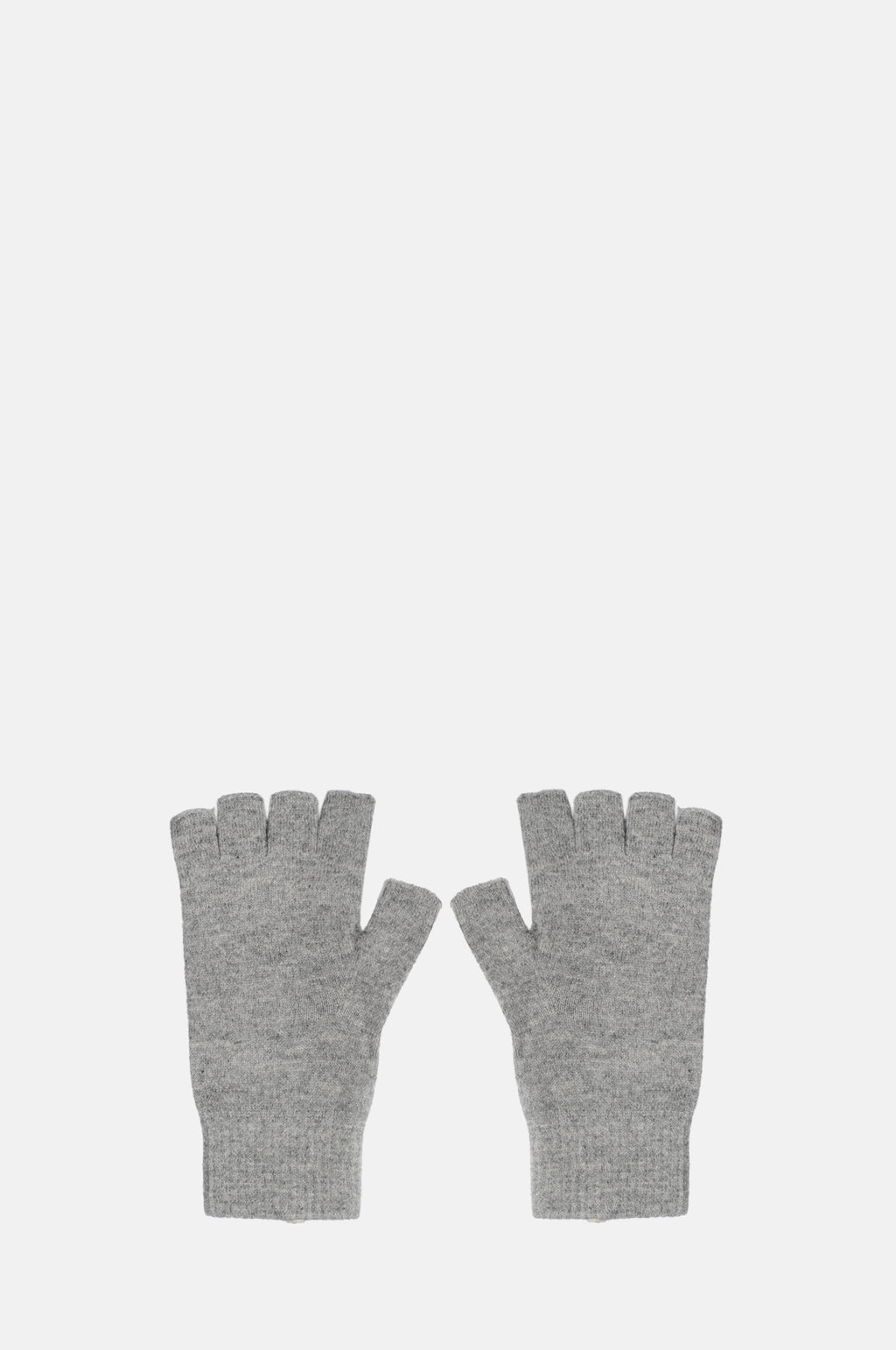 The Jumper 1234 fingerless gloves in mid grey.