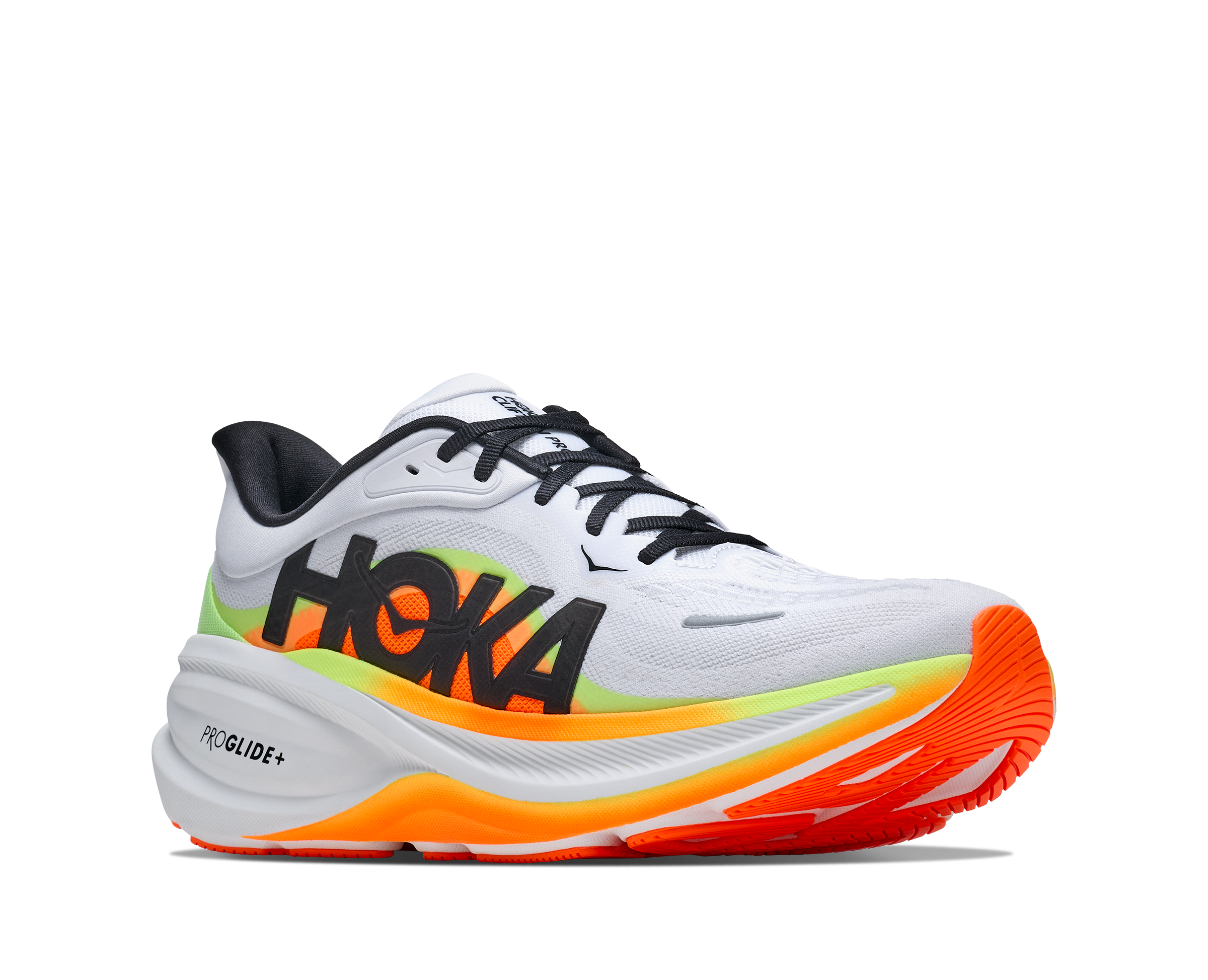 Der Hoka Clifton Pro seitlich fotografiert.