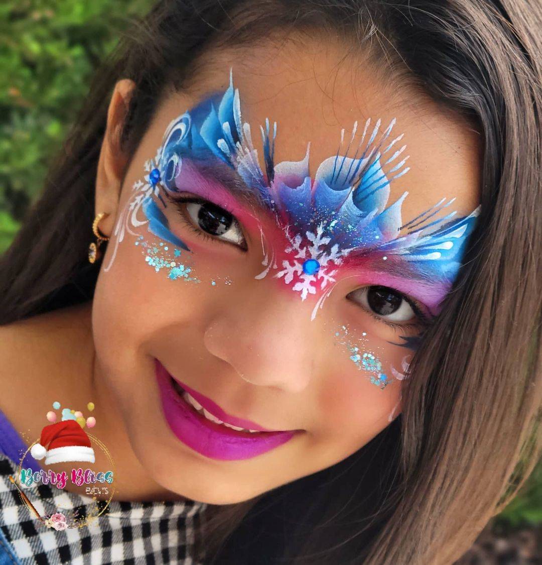 frozen face paint girl princess crown