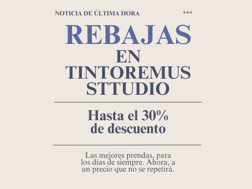 Text promoting discounts at Tintoremus Studio, up to 30% off.