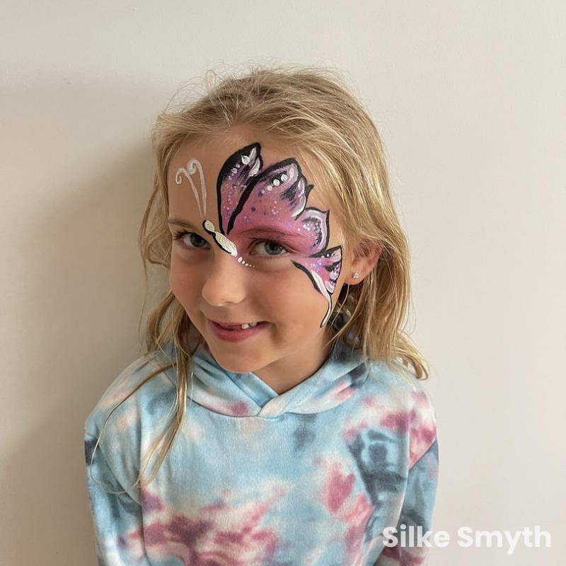butterfly face paint easy pink