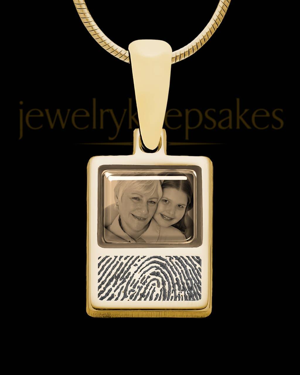 Gold Framed Silver Thumbprint Jewelry
