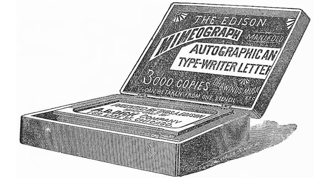 Early advertisement for Edison Mimeograph