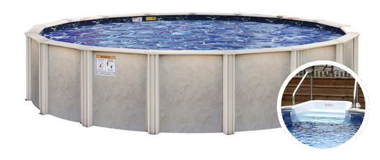 Rio Grande Round Above Ground Pool with Steps