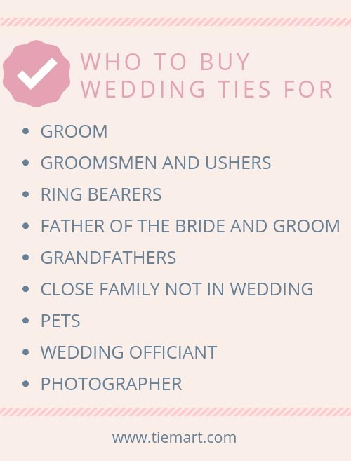 A check list of who to buy wedding ties for