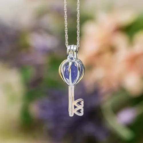 silver key pendant necklace