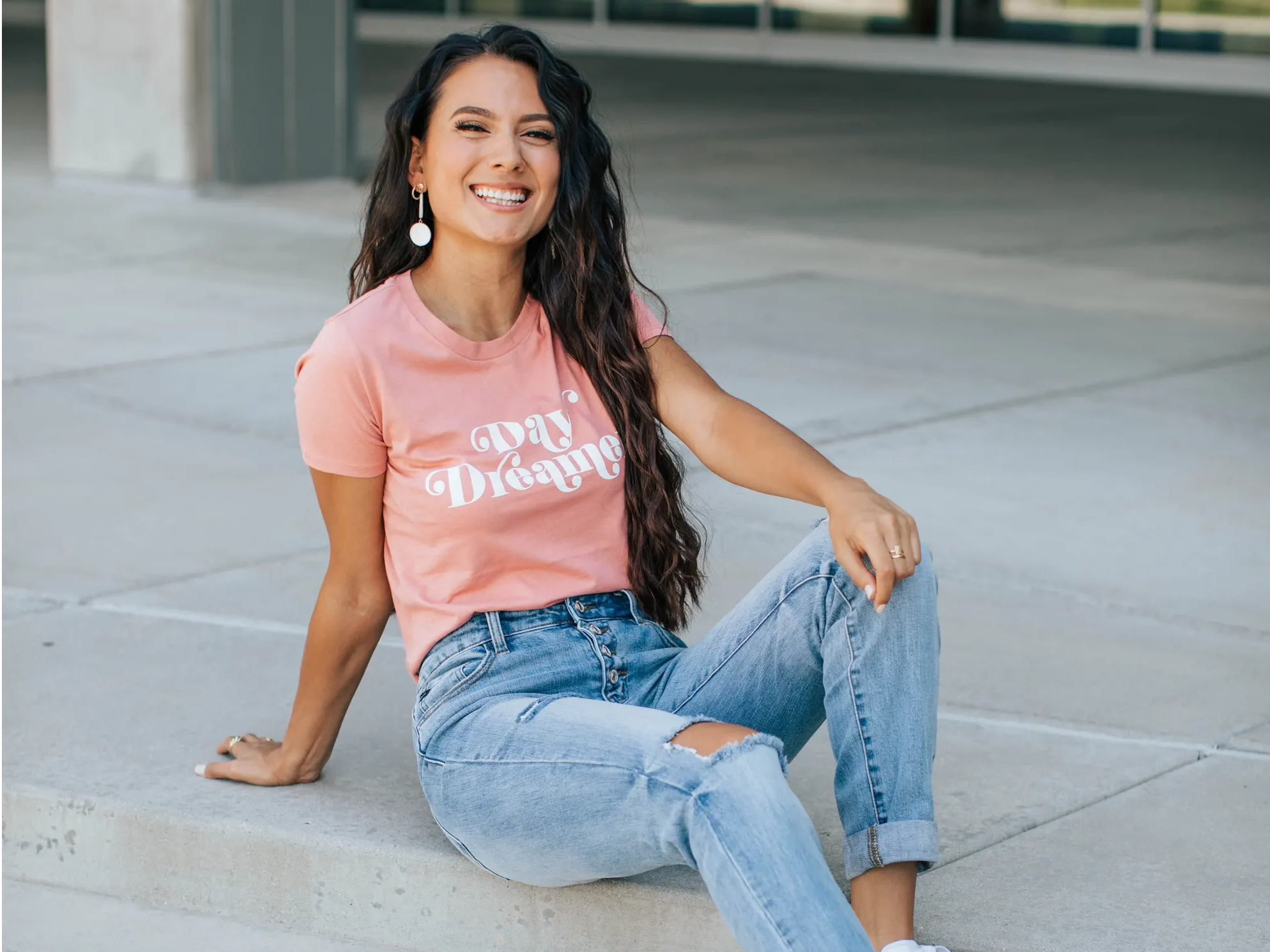 pink graphic tee for women