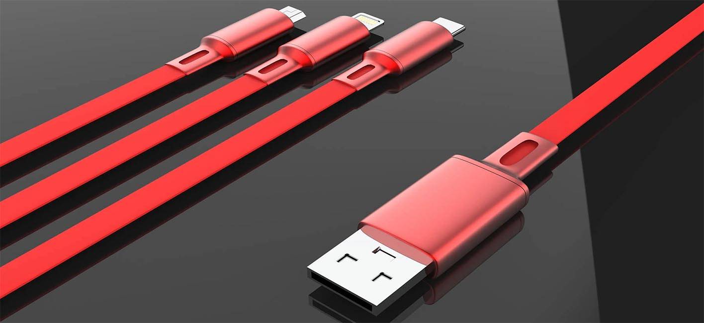 Retractable 3 in 1 Charger Lightning/USB C/Micro USB Cable