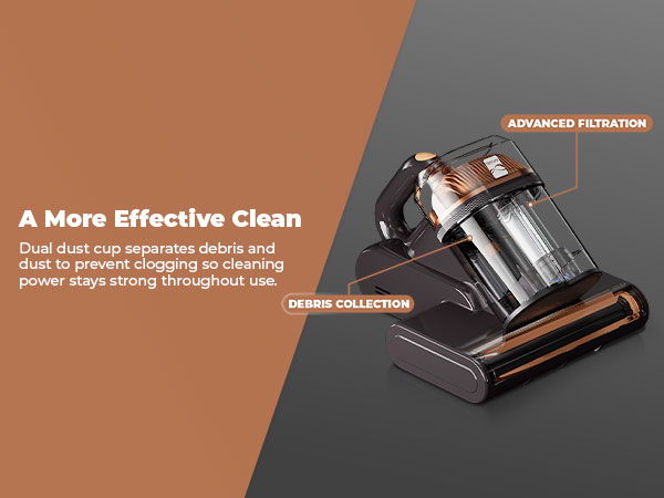 A vacuum cleaner with advanced filtration and dust collection features for effective cleaning.