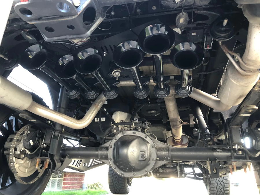 Six Shocker XL bell bracket mounting progress under Chris' 2021 Denali photo 3