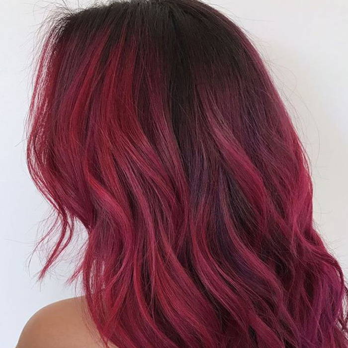Raspberry Ombre hair color