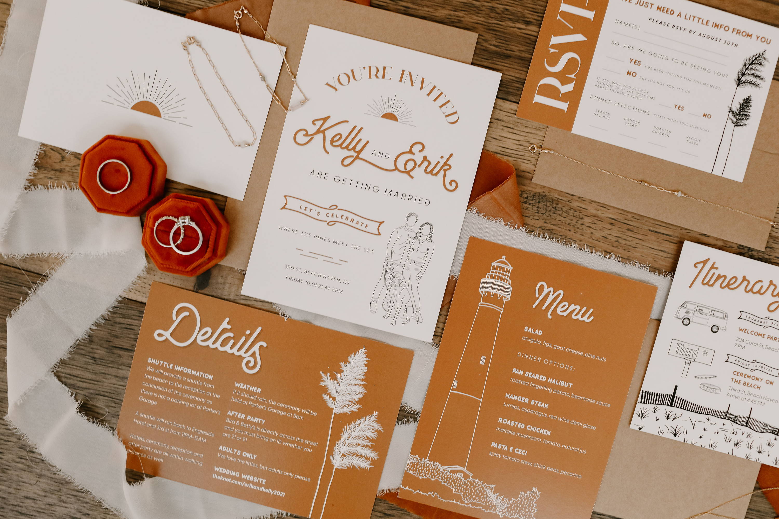Beach Boho Wedding Suite Flatlay
