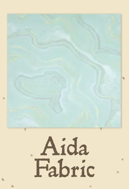 Aida fabric design in light blue with subtle marbling.