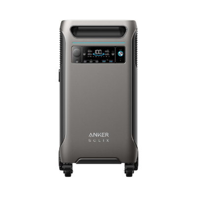 Anker SOLIX F3800 Portable Power Station facing forward with digital display.