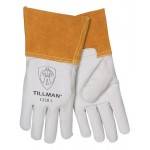 Leather welding gloves for metalworking fabrication..