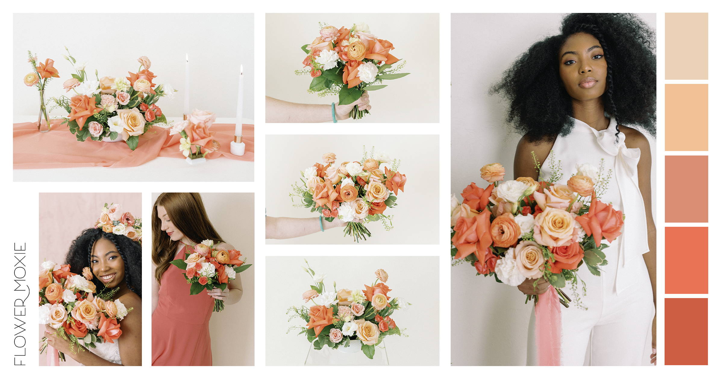 coral peach wedding flower ideas