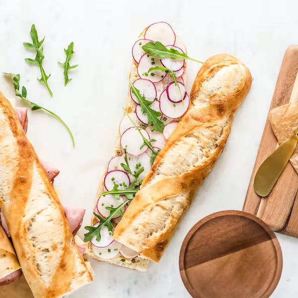 radish and butter baguette sandwich